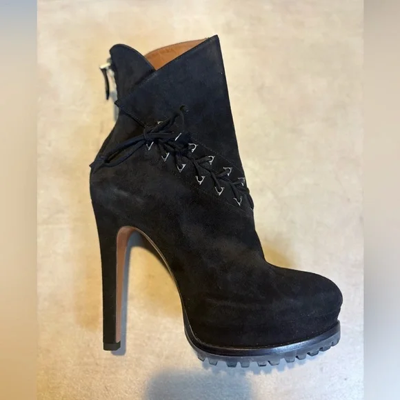New- Azzedine Alaïa Lace-Up Suede Leather Platform Ankle Boots.Size: 37.5 - Picture 6 of 11